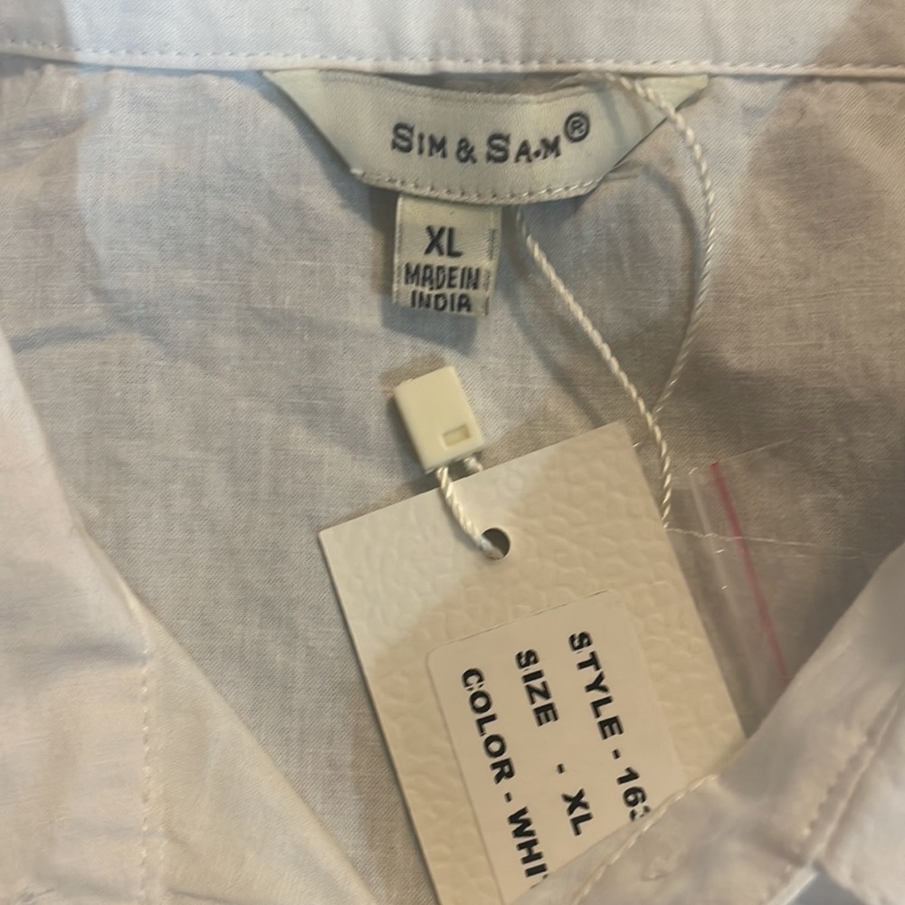 White Ruffle, button up, tie in front a shirt, Size XL - Picture 6 of 10